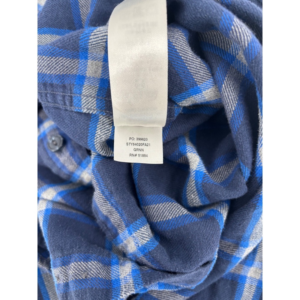 Patagonia Mens Organic Cotton Flannel Shirt Blue Grey Plaid Size M Long Sleeve - Picture 10 of 11
